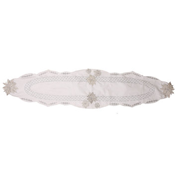 Silver Floral Table Runner