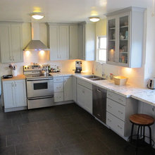 Gray kitchen cabinets