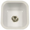 Houzer PCB-1750 Porcela 15-3/5" Single Basin Undermount Porcelain - White