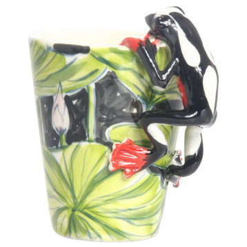 Frog 3D Ceramic Mug, Black And White