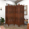 Traditional Red Wood Room Divider Screen 17278
