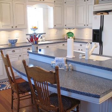 Blue and White Country Kitchen