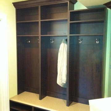 Espresso mud room storage