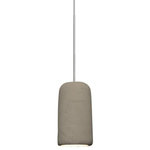 Besa Lighting - Besa Lighting 1XT-GLIDETN-LED-SN Glide - 4" 3W 1 LED Pendant with Flat Canopy - Our diminutive Glide natural mini pendant is equipped with a cement-based tubular shade, while concealing a focused light source for effective task lighting. Produced from natural elements and industrially inspired, this pendant offers a look that will easily merge into the recent urban decorating trend The 12V cord pendant fixture is equipped with a 10' braided coaxial cord with teflon jacket and a low profile flat monopoint canopy. These stylish and functional luminaries are offered in a beautiful brushed Bronze finish.  Canopy Included: TRUE  Shade Included: TRUE  Cord Length: 120.00  Canopy Diameter: 5 x 5 x 0 Dimable: TRUE  Color Temperature:   Lumens: 230  CRI: 82+  Rated Hours: 40000 HoursGlide 4" 3W 1 LED Pendant with Flat Canopy Tan ShadeUL: Suitable for damp locations, *Energy Star Qualified: n/a  *ADA Certified: n/a  *Number of Lights: Lamp: 1-*Wattage:3w LED bulb(s) *Bulb Included:Yes *Bulb Type:LED *Finish Type:Bronze