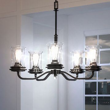 Luxury French Country Chandelier, Midnight Black, UHP3781