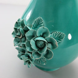 Jarr&oacute;n cer&aacute;mica turquesa Manises - Decorative Objects And Figurines