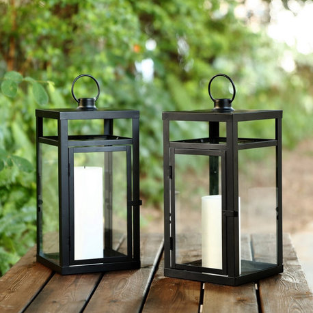 Safavieh Fraleigh Outdoor Lantern Set of 2 Black