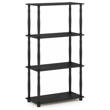 4-Tier Multipurpose Shelf Display Rack With Classic Tubes, Americano/Black