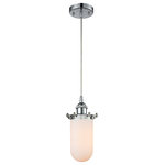 Innovations Lighting - 1-Light Dimmable LED Kingsbury 6" Pendant, Polished Chrome, Glass: White - The Austere makes quite an impact. Its industrial vintage look transports you back in time while still offering a crisp contemporary feel. This sultry collection has a 180 degree adjustable swivel that allows for more depth of lighting when needed.