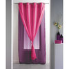 Double Layer Window Curtain Drape, Two-Tone Sheer Curtain, 95x55 Inches, Fuchsia/Purple, 1 Panel