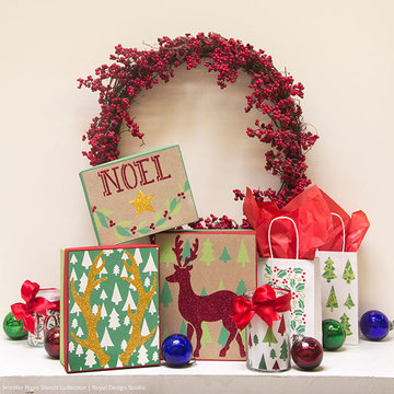 DIY Christmas Decorations & Crafts with Stencils