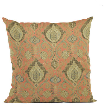 Terracotta Romero Woven Luxury Throw Pillow, Double sided 16"x16"