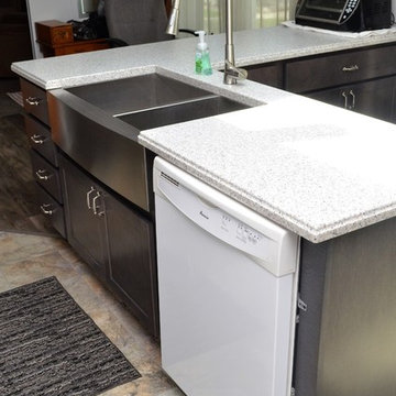 Demotte, IN. BaileyTown USA. Slate Kitchen and Deep Stainless Steel Sink.