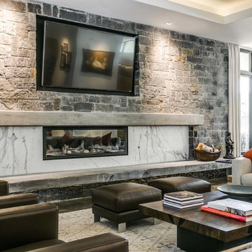 MidCentury Modern Open Concept Kitchen and Living Room