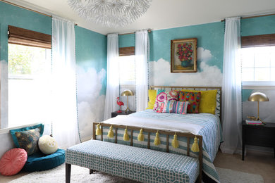 Example of an eclectic bedroom design in Austin