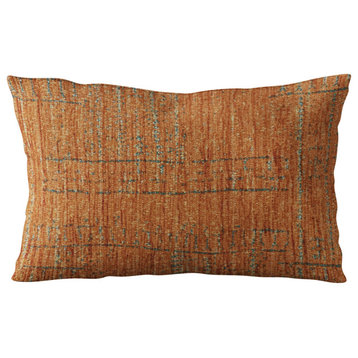Plutus Orange Lux Geometric Luxury Throw Pillow, 20"x36"