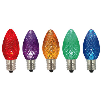 Vickerman C7 Multi Faceted LED Retrofit E12 Base Bulbs, Set of 5 Multi-Colored
