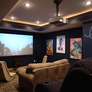 Eclectic home theater photo in Cedar Rapids