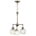 Kichler - Chandelier/Semi Flush 3-Light, Antique Pewter - This Niles' Antique Pewter 3 light convertible mini chandelier/ semi flush ceiling light's globe style is reminiscent of fixtures found in historic metropolitan buildings, icons of the industrial era. Niles modernizes the look with clean lines for a look that works in any home.