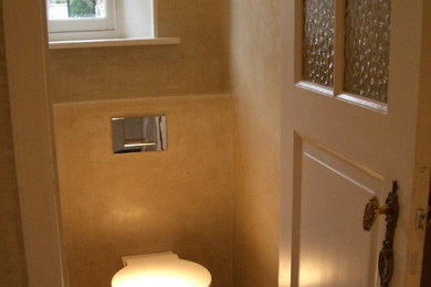 This is an example of a modern powder room in Orange County.