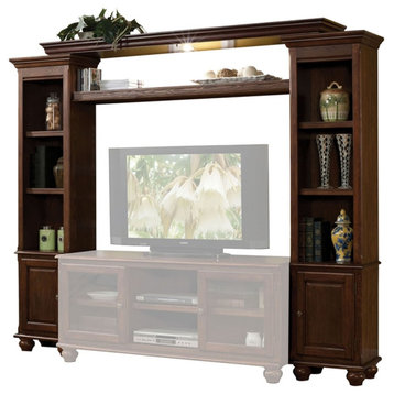 ACME Dita Entertainment Center with 2 Side Piers and Bridge in Walnut Wood
