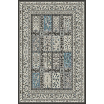 Hometown Eden Gray Traditional Area Rug, 7'10"x9'10"