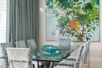 Example of a trendy dining room design in Miami
