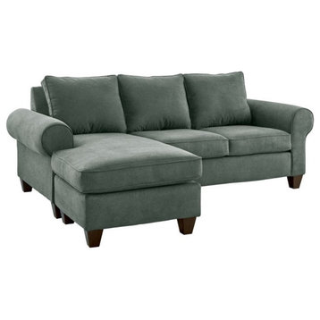 Picket House Furnishings Sole 90"W Wood and Fabric Sofa in Jessie Charcoal