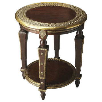 BUTLER RANTHORE ROUND BRASS ACCENT TABLE
