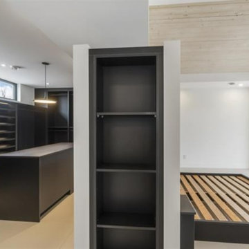 Strathearn Drive - Fenix Black Melamine & Oiled Walnut