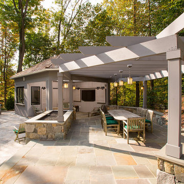 Poolside Outdoor Kitchen and Pergola