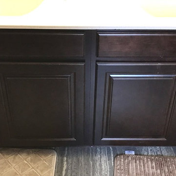 Waypoint Cabinetry- Painted Linen, Maple Espresso, and Cherry Java