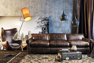 Example of a mid-sized minimalist living room design in Other