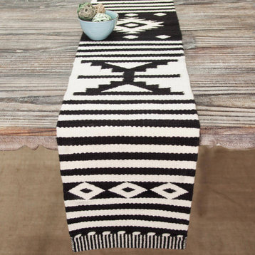 Novica Handmade Geometric Illusion Wool Table Runner