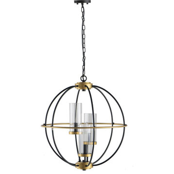 Carlos Chandelier, Black and Gold and Clear