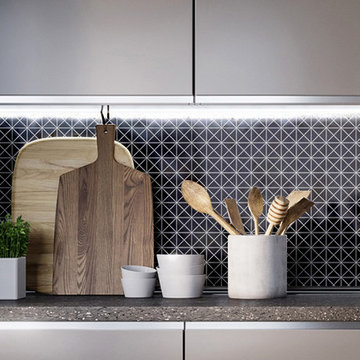 Modern Kitchen Backsplash Triangular Porcelain Mosaic Tile