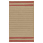 COLONIAL MILLS - Colonial Mills Rug Denali End Stripe Brick Red Rectangle - Understated show-stopper. Double-striped. Classic design matches your home. Put it under dining room table. Accentuate your sunroom. Refine your patio. Neutral base color. Muted accents.