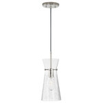 Capital Lighting - Mila One Light Pendant, Polished Nickel - The finishing technique used to create the crackle detail on this 1-Light Pendant in Polished Nickel produces a visual texture which beautifully complements the tapered silhouette.