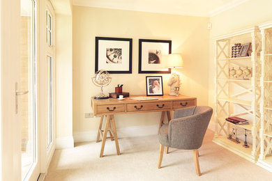 Transitional home office in Hampshire.