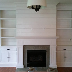 Built-In Wall Unit With Fireplace Mantle - Entertainment Centers And Tv Stands