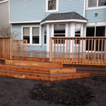 Composite Decking with Cedar Trim