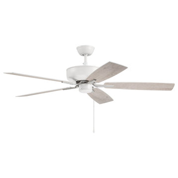 Pro Plus 52 in. Indoor Ceiling Fan, White and Polished Nickel