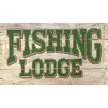 Vintage Wood Fishing Sign, Fishing Lodge, Yes