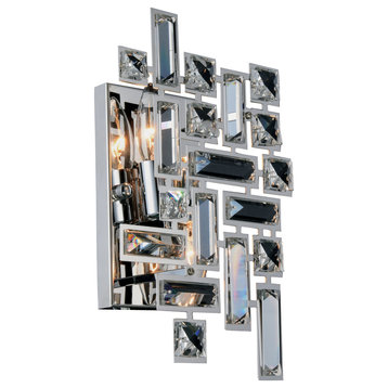 Elegant Picasso 2-LT Chrome Wall Sconce Clear Royal Cut Crystal - V2100W12C/RC