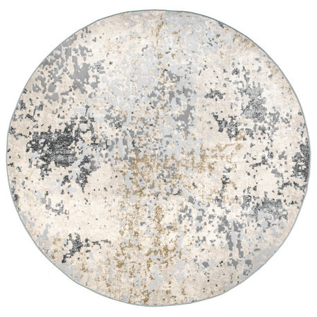 Nuloom Chastin Modern Abstract Rug, Beige 8' Round