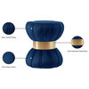 Vino Velvet Upholstered Ottoman/Stool, Navy