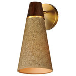 Maxim Lighting - Maxim Lighting Sumatra 1-Light Wall Sconce, Natural Aged Brass, 14480GCNAB - Stained grasscloth shades are stitched with corresponding laces and suspended from solid wood housings trimmed with Natural Aged Brass. The combination of finishes and materials makes for a rich interpretation of the Coastal lighting trend and transports you to an island getaway wherever they are installed.
