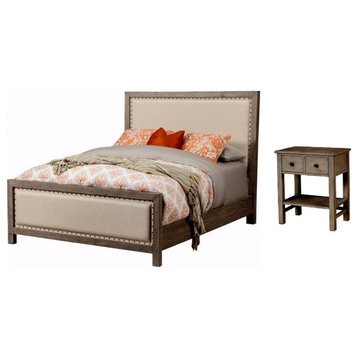 Home Square 2-Piece Set with Classic California King Bed & 2 Drawer Nightstand