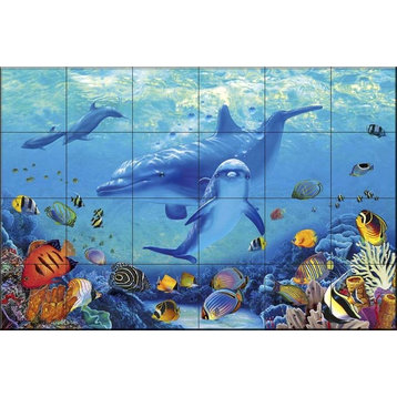 Tile Mural Bathroom Backsplash - Blessings of the Sea-CRL