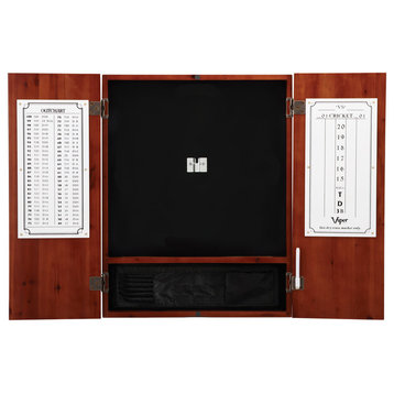 Viper Metropolitan Cinnamon Steel Tip Dartboard Cabinet, 21.25"x27.4"